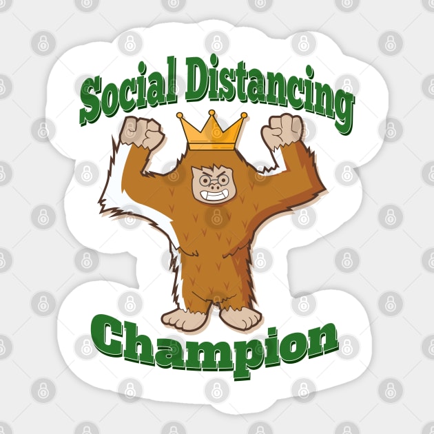 Social Distancing Champion - Big Foot Edition Sticker by Teeman